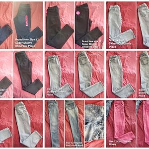 9 pairs girls size 12 jeans new or worn once